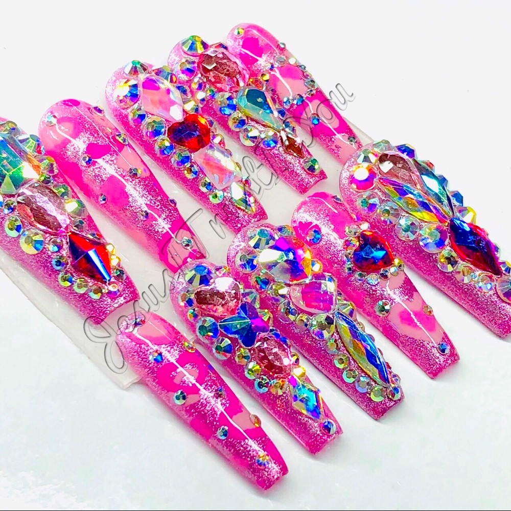 SPARKLE ❤️- LONG BALLERINA PRESS ON NAILS
